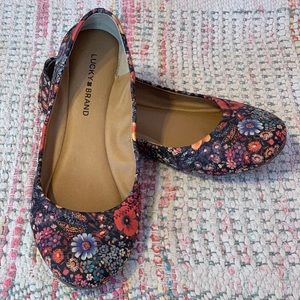 Lucky Brand Emmie Size 10 Floral Print Flats